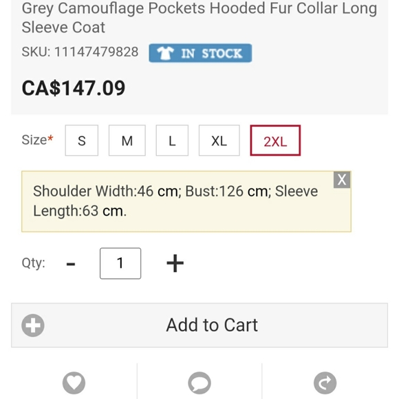 Grey camouflage hooded fur collar long sleeve - Picture 5 of 5